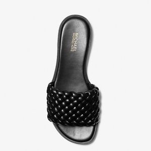 Michael Kors Deanna Braided Slide Sandal In Black size 9